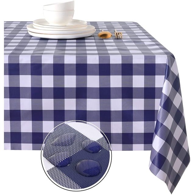LAICAIW 100% Waterproof PVC Table Cloth, Oil-Proof, Spill-Proof, 54 x 54 Inch Rectangle, PVC, Table Cover