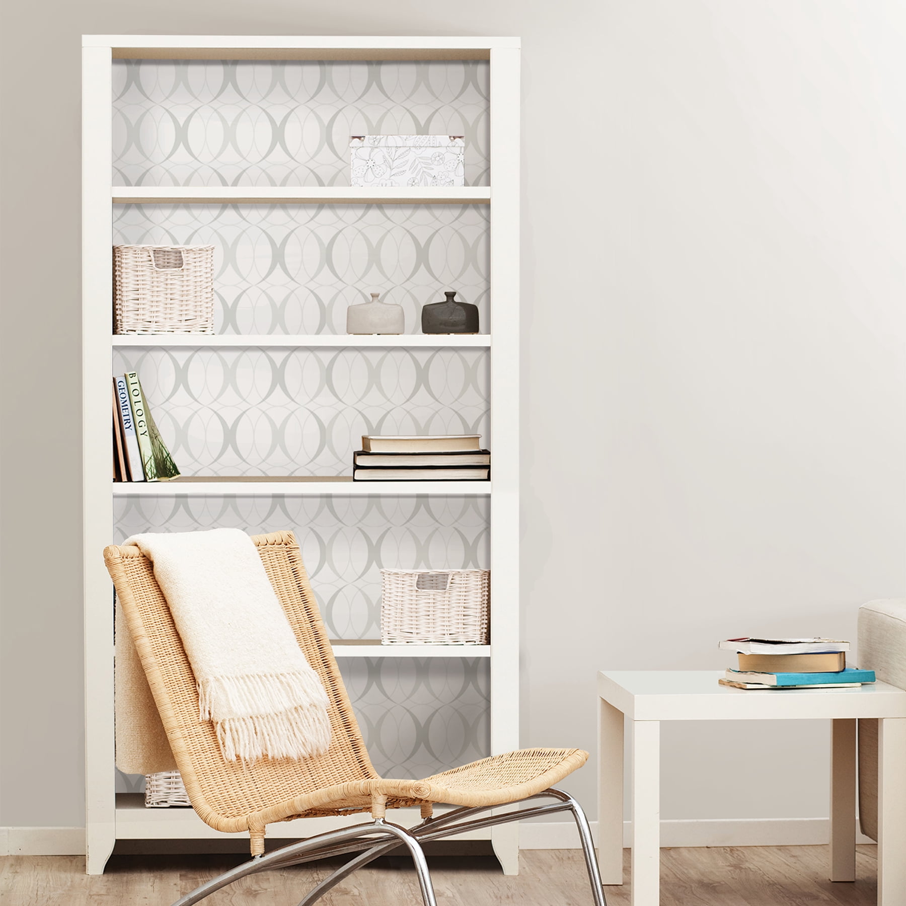 NuWallpaper Circulate Light Silver Peel & Stick Wallpaper