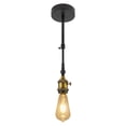 thumbnail image 1 of FSLiving RV Adjustable Telescoping Rod Wall Light with 3-Way Socket 12V Retro Gold Bronze Decorative Light Ceiling Light Hallway Light Fixtures,E26 Semi Flush Mount for RV Camper - 1 Light, 1 of 6
