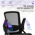 thumbnail image 6 of Summit Living Ergonomic Mesh Home Office Chair,High Back Computer Desk Chair with Flip-up Armrests, Height Adjustable Lumbar Support, Black, 6 of 10