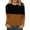 Brown, variant on BUIgtTklOP Women's Printed T-shirt Mid-length 3/4 Sleeves Blouse Round Neck Casual Tops