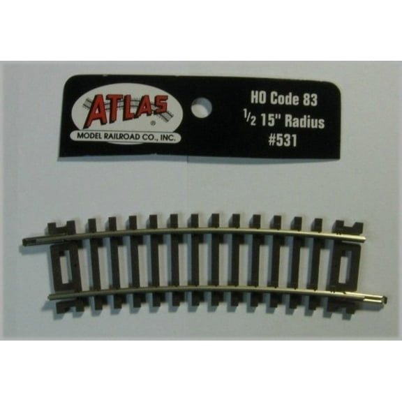 Atlas Model Railroad HO Code 83 15 Radius 1/2 Curve 4 ATL531 HO Track