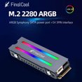 thumbnail image 3 of FinalCool aleación de aluminio Aura Sync ARGB M.2 NVMe 2280 SSD disipador de calor de refrigeración, 3 of 9