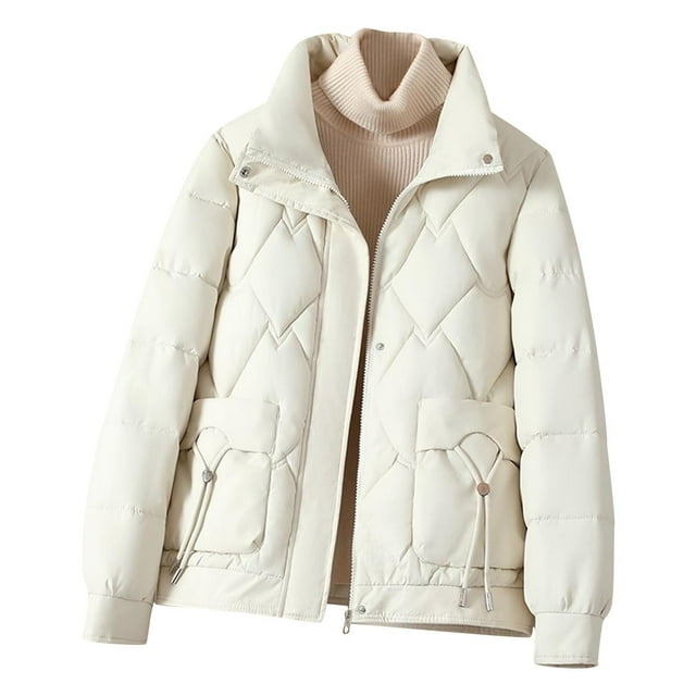 Wensltd Vestes Matelassées pour Femmes Basiques à Fermeture Éclair Confortables en Coton Rembourré Vêtements Chauds d'Hiver