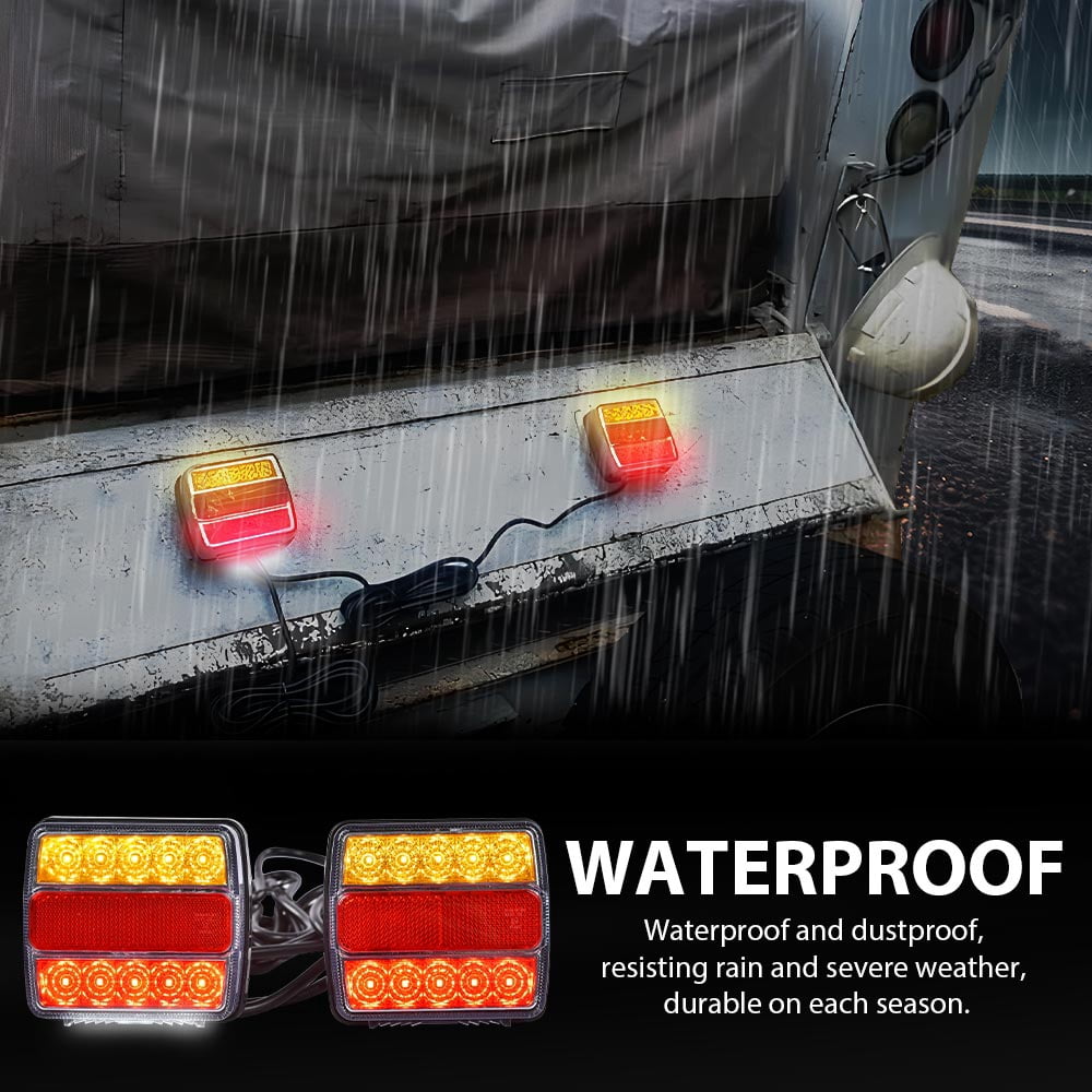 CROSSDESIGN Light  Magnetic LED Trailer Towing Light Kit 24ft Cable with 7 Pin Plug Fit for most USA 5 wire systems standard 12V trailer
