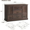 thumbnail image 4 of SinCiDo Bedroom Furniture Large Dresser for Bedroom, Wood Rustic Long Dresser with 5 Drawers, 4 of 7