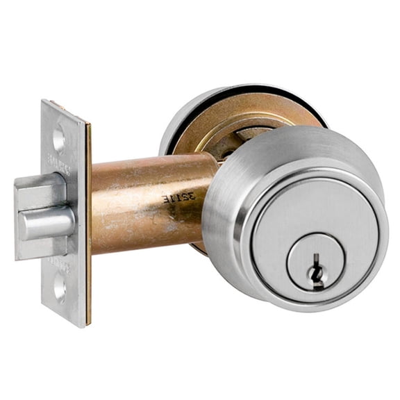 Schlage B252P6 626 Grade 2 Double Cylinder Deadlatch Conventional 6-Pin Cylinder 2-3/8 Backset Satin Chrome Finish