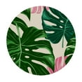 thumbnail image 4 of PIKWEEK Table Cover Palm Leaves with Lush Branches and Leaves, Tropical Jungle Palm Leaves with Charming Colors, Round Tablecloth White, 4 of 8