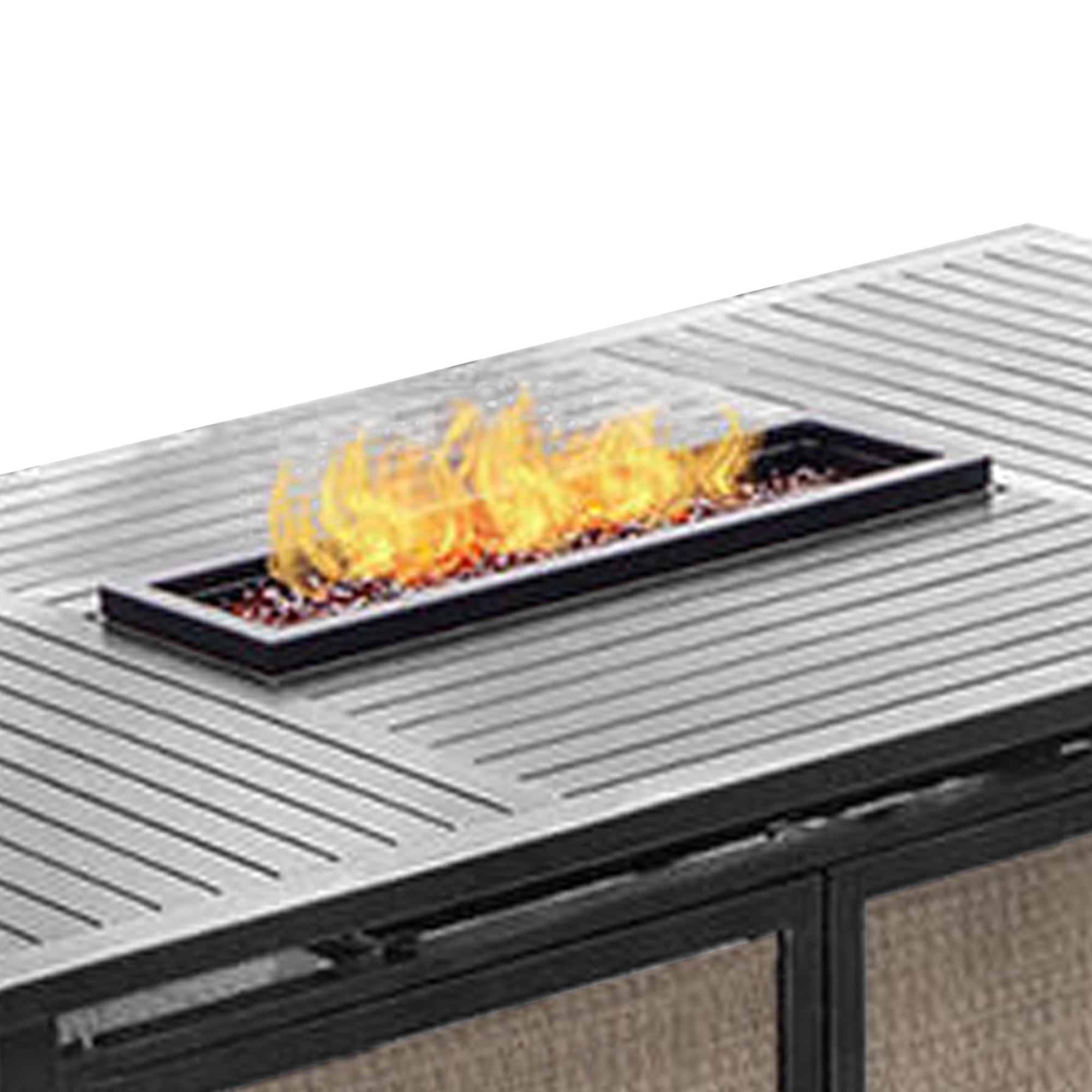 Four Seasons Courtyard Manhattan LP Gas Aluminum Fire Pit Table, Gray