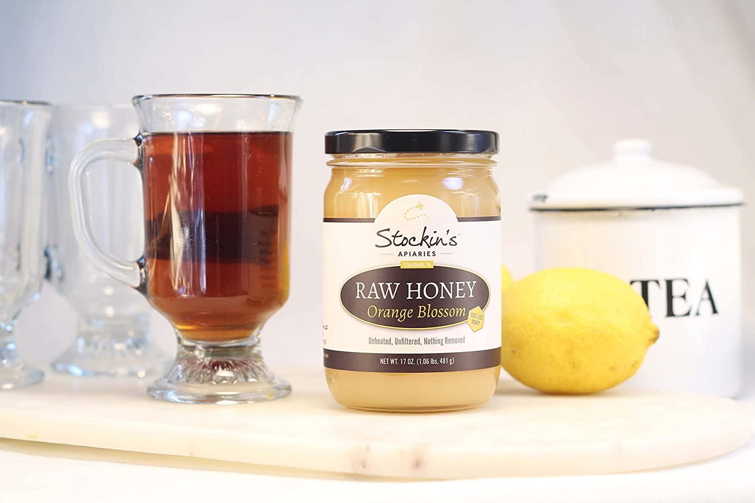 Stockin's Apiaries Raw Orange Blossom Honey, Unheated, Unfiltered, & Nutritious, 10 Oz.