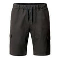 thumbnail image 2 of Carpenter Shorts for Men Drawstring Elastic Waist Summer Cargo Shorts, 2 of 6