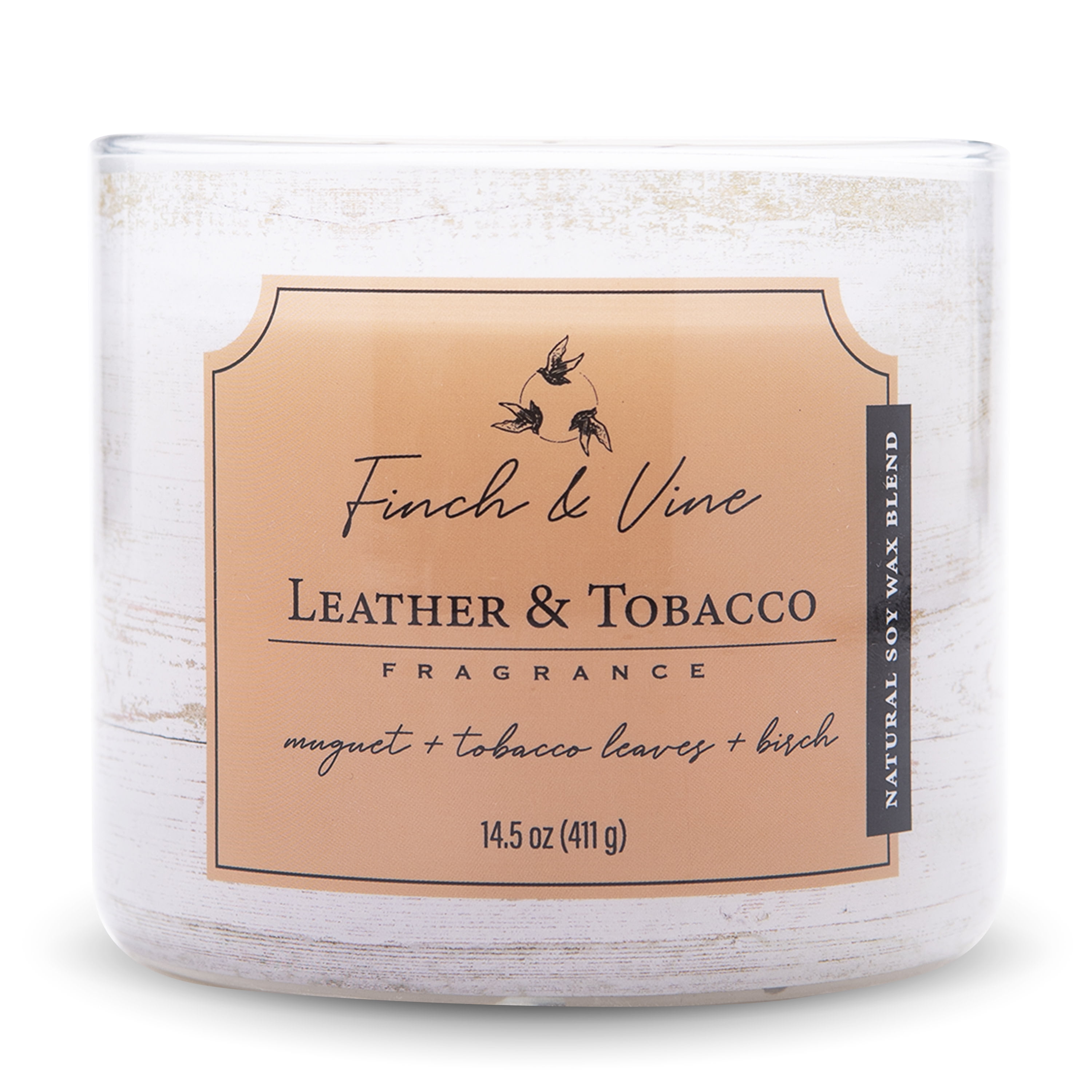 hearth and hand leather and tobacco candle Finch & Vine Scented Jar Candle, Leather And Tobacco, 14.5 oz, Single