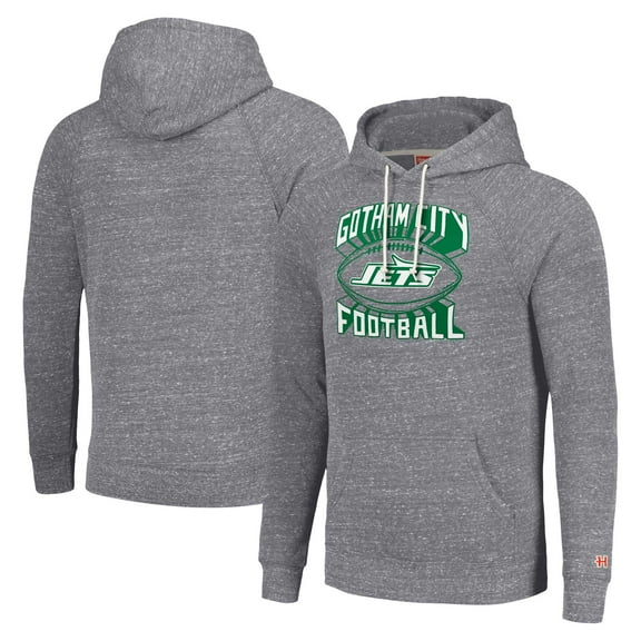 Unisex Homage  Gray New York Jets Hyperlocal Raglan Pullover Hoodie