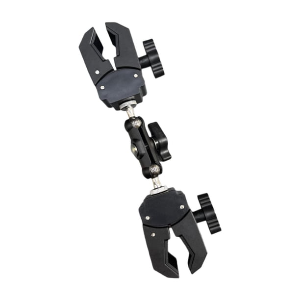 Abrazadera de doble cabezal Super Clamp Soporte de cámara Brazo ajustable Soporte de manillar para 22 centímetros