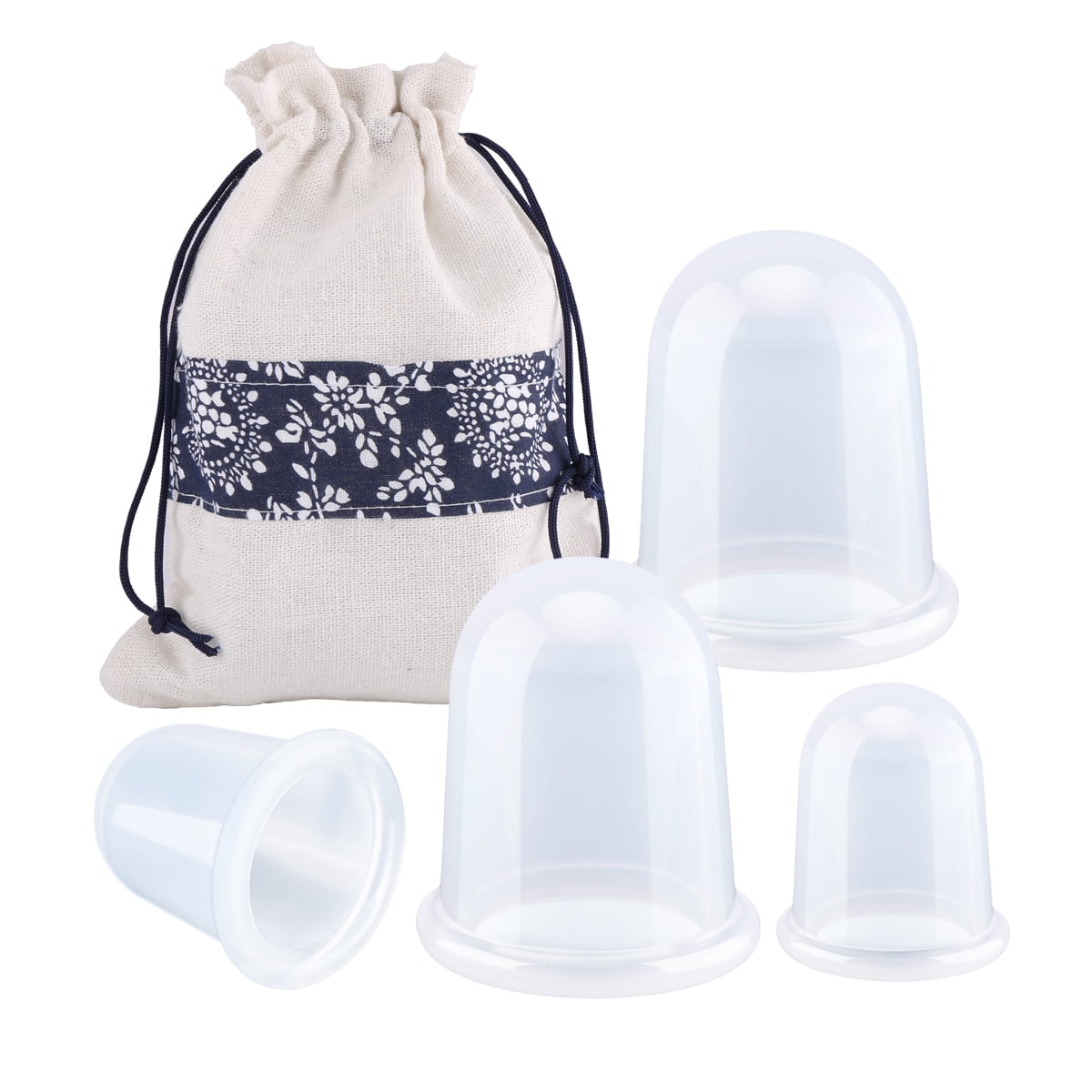 4 Pcs Silicone Cupping Set Cupping Therapy for Cellulite Body Massage Suction Cup Therapy Vacuum Cupping Cups,Silicone Cupping Therapy Sets (Transparent)