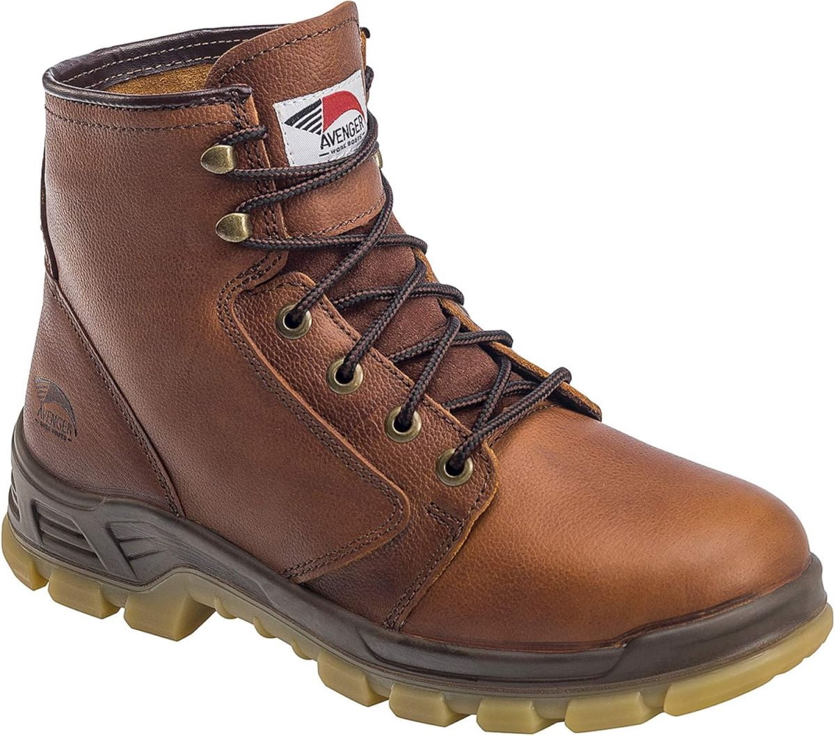 Justin Original Work Mens Stampede Rugged Tan Cowhide Work 