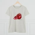 thumbnail image 5 of Women's Cotton T-Shirt with Pomegranate Design, Original Artwork Modern and Stylish, 5 of 5