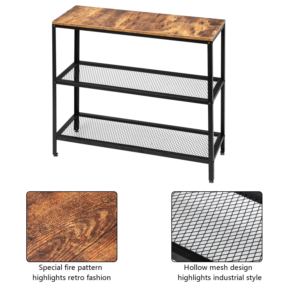 Lowestbes Industrial Console Table, Modern Entry Table with Shelf, Rectangle Wrought Iron Sofa Table, 3T Lowestbes Industrial Console Table, Modern Entry Table with Shelf, Rectangle Wrought Iron Sofa Table, 3T