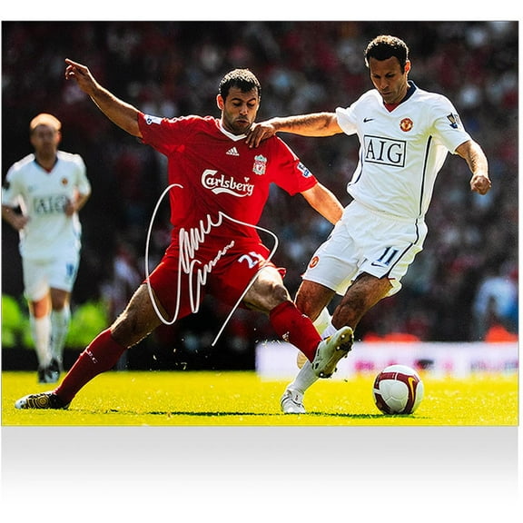 Javier Mascherano Liverpool F.C. Autographed Tackle On Ryan Giggs Photograph - ICONS - Fanatics Authentic Certified