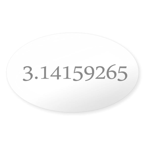 CafePress - Number Pi Sticker - Sticker (Oval)