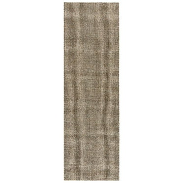 Alora Decor London 2'6" x 8' Solid Brown/Gray/Rust/Blue Hand-Tufted Area Rug