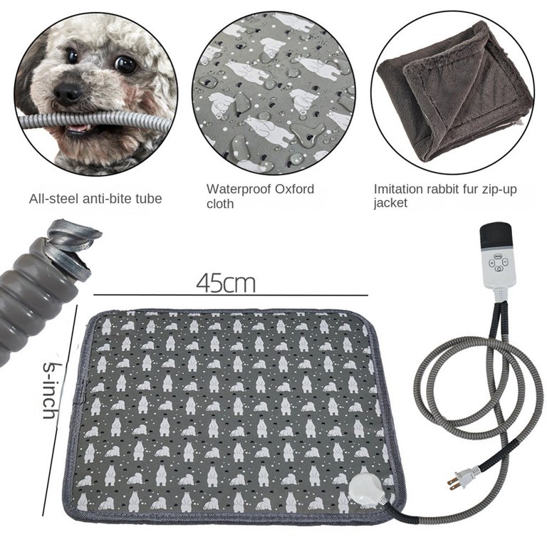 Dog Adjustable Electric Heating Pad Waterproof Pet Heating Bed Mat with  Timer Electric Blanket Pet Supplies US Plug - Walmart.com