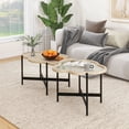 thumbnail image 2 of Smuxee Modern Glass Cloud Coffee Table Set of 2 Stacking Table for Living Room, 2 of 6