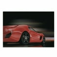 thumbnail image 1 of Cars Cutting Board, Rear View of a Futuristic Sports Car Motion Power Transportation Vehicle Sublime Theme, Decorative Tempered Glass Cutting and Serving Board, Small Size, Red Black, by Ambesonne, 1 of 1
