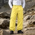 thumbnail image 2 of FRSASU Men's Wide‑Leg Snow Cargo Pants Elastic Waist Adjustable Drawstring Hem Water‑Resistant Ski Pants with Multi Pockets Yellow, 2 of 8