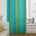 thumbnail image 6 of Green Blue Ombre Sheer Curtains 45 Inches Long, Color Gradient Vertical Stripes Light Filering Curtains, Breathable Simi Curtain Privacy Drapes for Kitchen Bathroom Lightweight Small Window Treatment, 6 of 9
