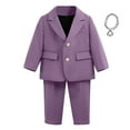 thumbnail image 2 of WOYY Big Boys Formal Suit Tuxedo Blazer Trousers Kids Wedding Party Outfits, Sizes 9-10Y, 2 of 4