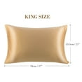 thumbnail image 3 of PiccoCasa Soft Silky Satin Pillowcases Zipper Set of 2, Gold King(21"x37"), 3 of 6