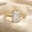Rose Plated, variant on Emerald Cut Diamond Ring, 925 Sterling Silver Yellow Gold Plated Handmade Bezel Ring, Promise Ring, April Birthstone Jewelry
