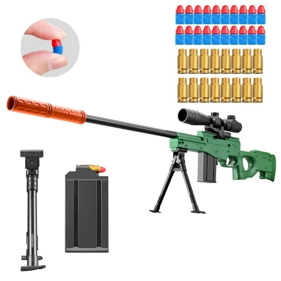 Fusil de francotirador Toy Gun Kyliandi Soft Bullet con mira, color verde