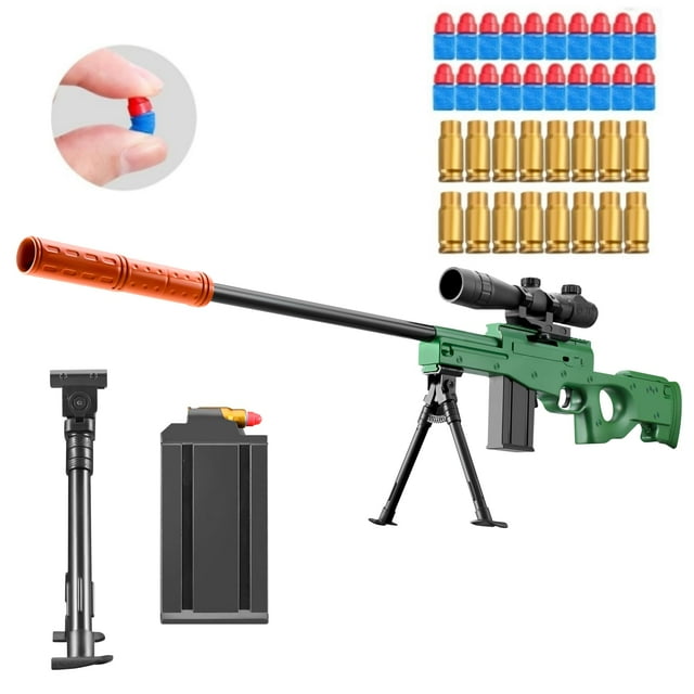 Fusil de francotirador Toy Gun Kyliandi Soft Bullet con mira, color verde