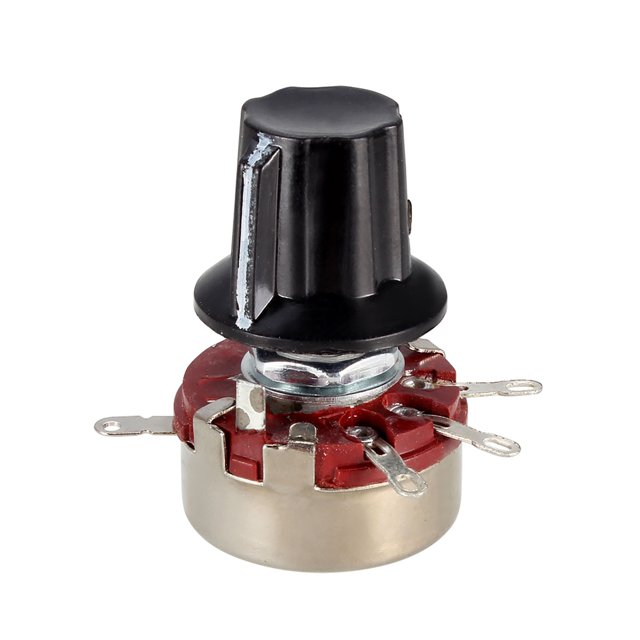 Potenciómetro rotativo variable de 100K ohmios Uxcell WH118 con perillas