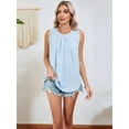 thumbnail image 5 of Women's Sleeveless Tank Tops Summer Pleated Loose Fit Top for Women Casual Round Neck Shirts S, 5 of 10