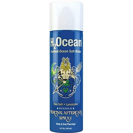 H2Ocean Piercing Aftercare Spray, 4 Fluid Ounce (Best Tattoo Aftercare Products)