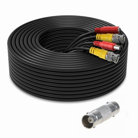 FITE ON 100ft Black BNC Video Power Cable Cord Compatible with Night Owl C-841-A10 1080P HD BNC systems
