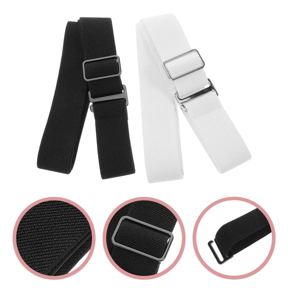 Worgeous 2Pcs Women Stretchy Belt Invisible Design for Daily Wear with Fabric and Zinc Alloy