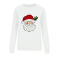 thumbnail image 6 of asdoklhq Christmas Tops for Women Christmas Women's Round Neck Hoodless Christmas Printed Casual Loose Sweatshirt White L, 6 of 6