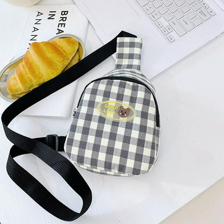 Fanny Pack for Men, Women, Kids, Waist Bag Adjustable Belt, Plaid