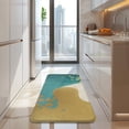 thumbnail image 4 of Teal and Gold Marble Wavy Lines Pattern Kitchen Rug Mat,Kitchen Runner Rugs Non Skid Washable,Decorative Kitchen Floor Mats for Kitchen,Sink,Laundry,17"x47.2", 4 of 7