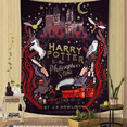 thumbnail image 3 of Tapiz de pared grande con estampado de paisaje de Harry Potter y la varita mágica, alfombra de pared hippie con tarot para colgar en la pared, decoración del hogar para dormitorio, 3 of 5