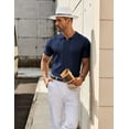 thumbnail image 2 of COOFANDY Mens Short Sleeve Button Down Shirts Vintage Knit Shirt Summer Casual Shirts, 2 of 8