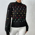 thumbnail image 5 of DailyTrove Women's Polka Dot Christmas Sweaters for Womens Long Sleeve Crewneck Loose, Casual Brunch Plus Size Friendly, 5 of 6