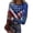 Royal Blue_#01, variant on Sewkxo Women T-Shirts Trendy 250th Anniversary American Patriotic 4th Of July Crew Neck Pullovers Spring Summer Loose Casual Long Sleeve Shirts,Dark Blue 2XL