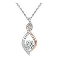 thumbnail image 1 of Collar de plata 925 para mujer con colgante en color oro rosa y baño de plata, con circonitas, 1 of 8