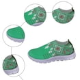 thumbnail image 7 of Loafers for Women Stretch Knitted Mesh Trendy Print Slip on Walking Shoes Casual Comfy Soft Sole Round Toe Gym Workout Nursing Shoes Green Size 6.5, 7 of 7