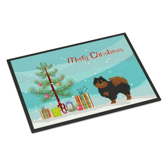Carolines Treasures CK3477JMAT Pomeranian Christmas Tree Door Mat Indoor Rug or Outdoor Welcome Mat 24x36 Doormat 24H X